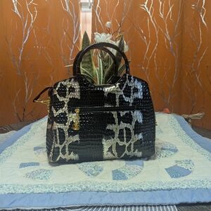 Elegant Black and Gold Satchel